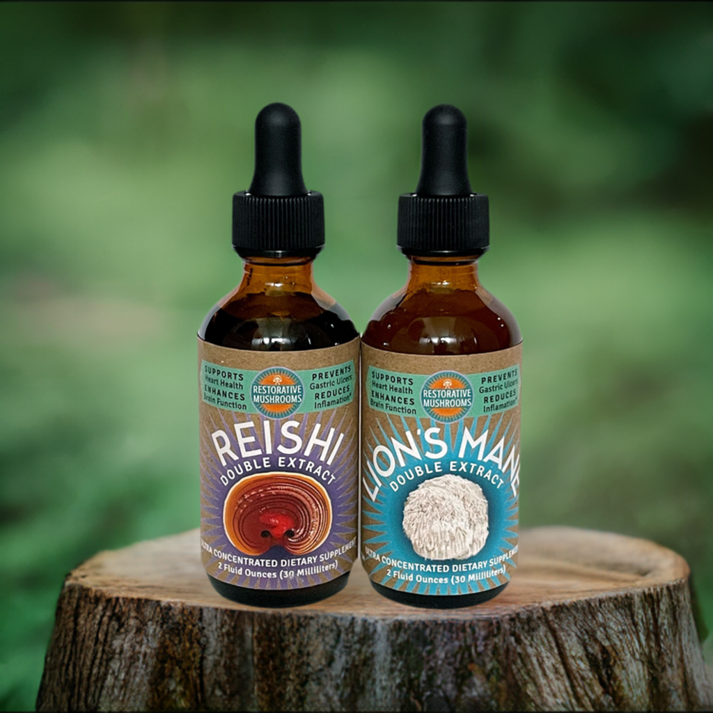 Organic Double Extract Bundle - Reishi & Lion's Mane (2 oz ea)